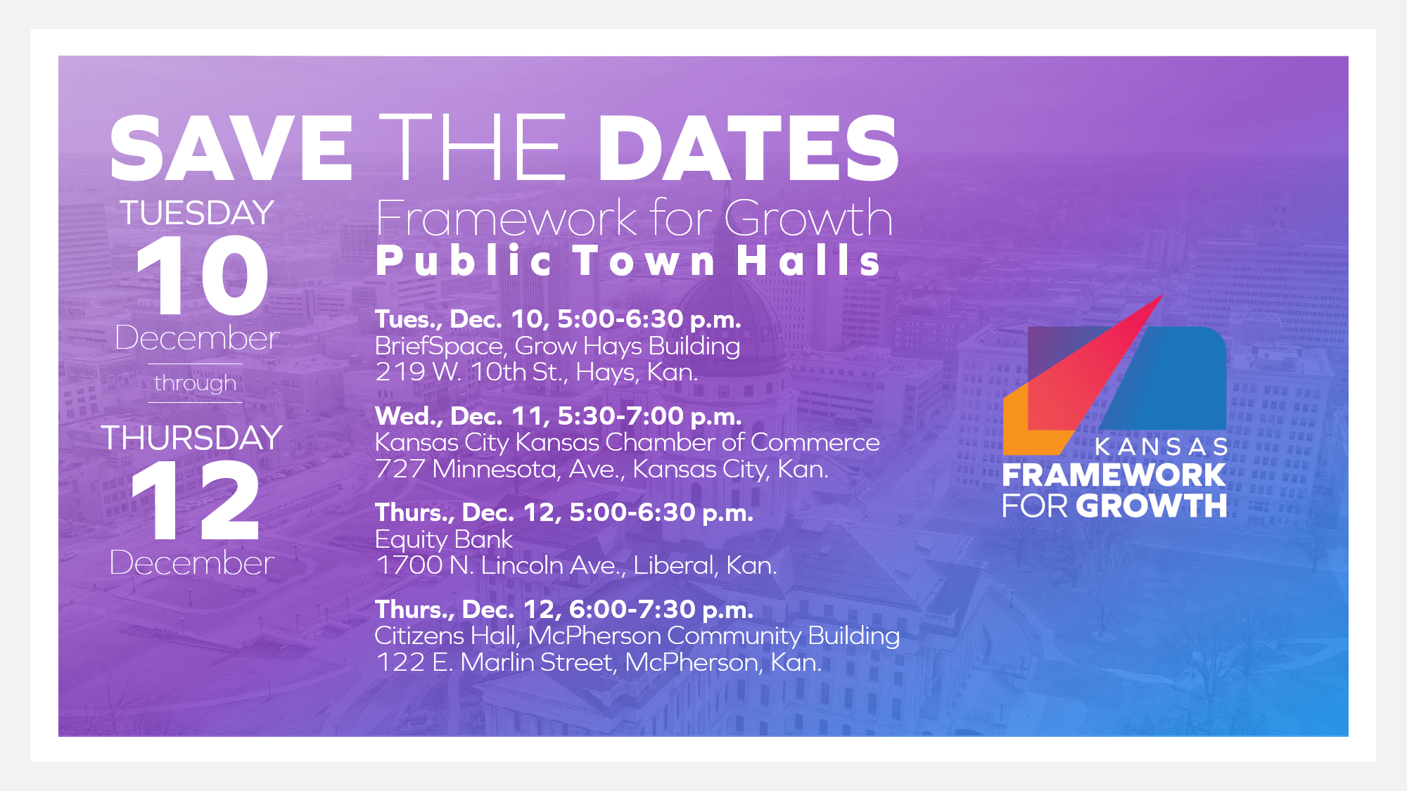 Town Halls Scheduled to Engage Public on Kansas Economic Development